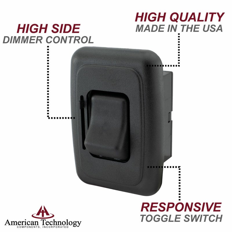 American Technology Components 12 Volt DC Dimmer Switch for LED, Halogen, Incandescent - RV, Auto, Truck, Marine, and Strip Lighting (Slider, Black) - Image 3